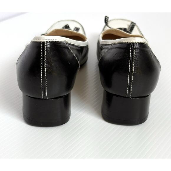 Andrea Rivalta Italian Leather Block Heel Shoes Square Toe Preppy Women’s 37 6.5 - Picture 2 of 8